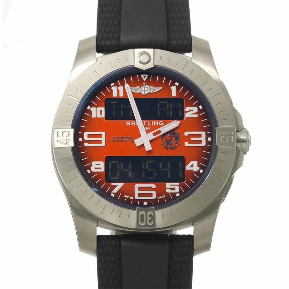 Breitling Aerospace B70 Orbiter EB7010 Men's Watch Digital-Analog Orange Quartz